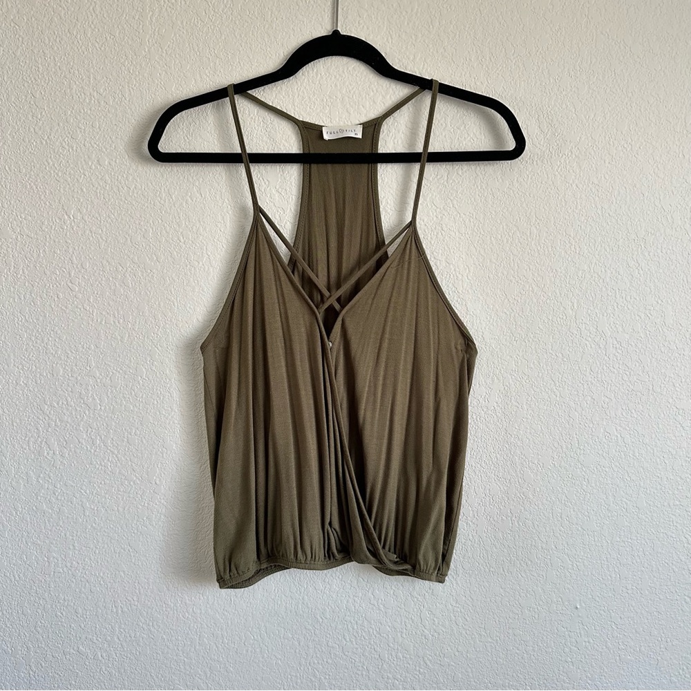 Forever 21 Green Asymmetrical Cut Out Camisole